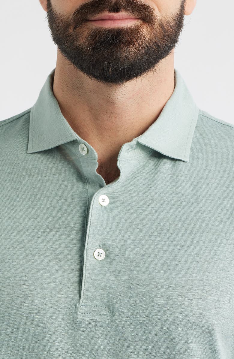 Peter Millar Asinto Tailored Fit Slub Linen Polo, Alternate, color, Willow
