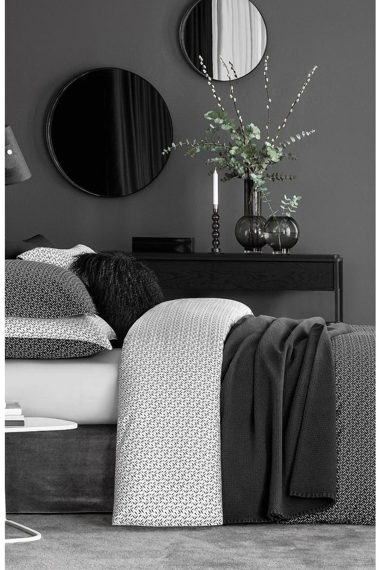 Kenneth Duvet Cover, Alternate, color, Black