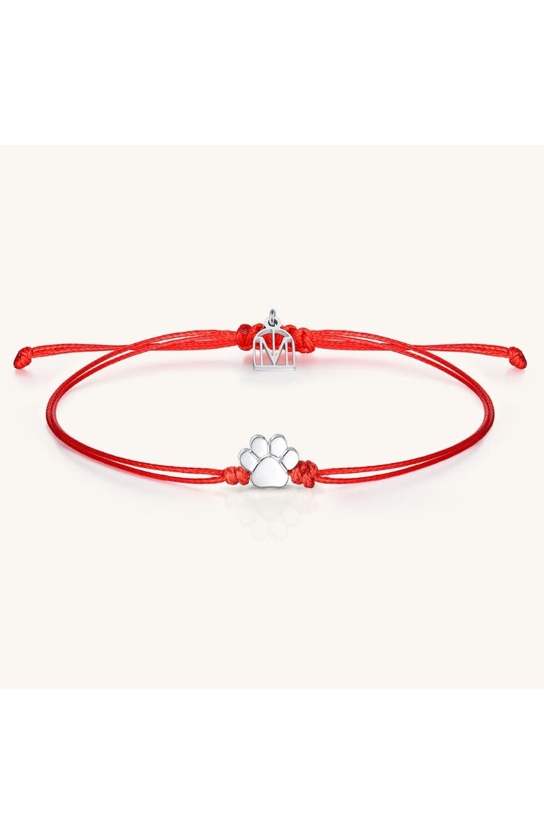 Mantra Pawprint Thread bracelet, Main, color, Silver
