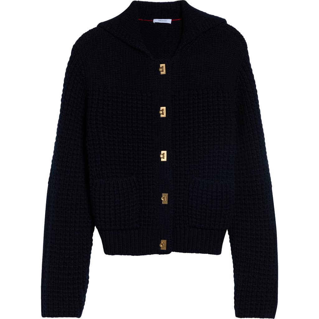 Ferragamo Wool & Cashmere Cardigan In Blue