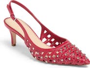 Cinq à Sept Rena Cage Studded Slingback Pointed Toe Pump