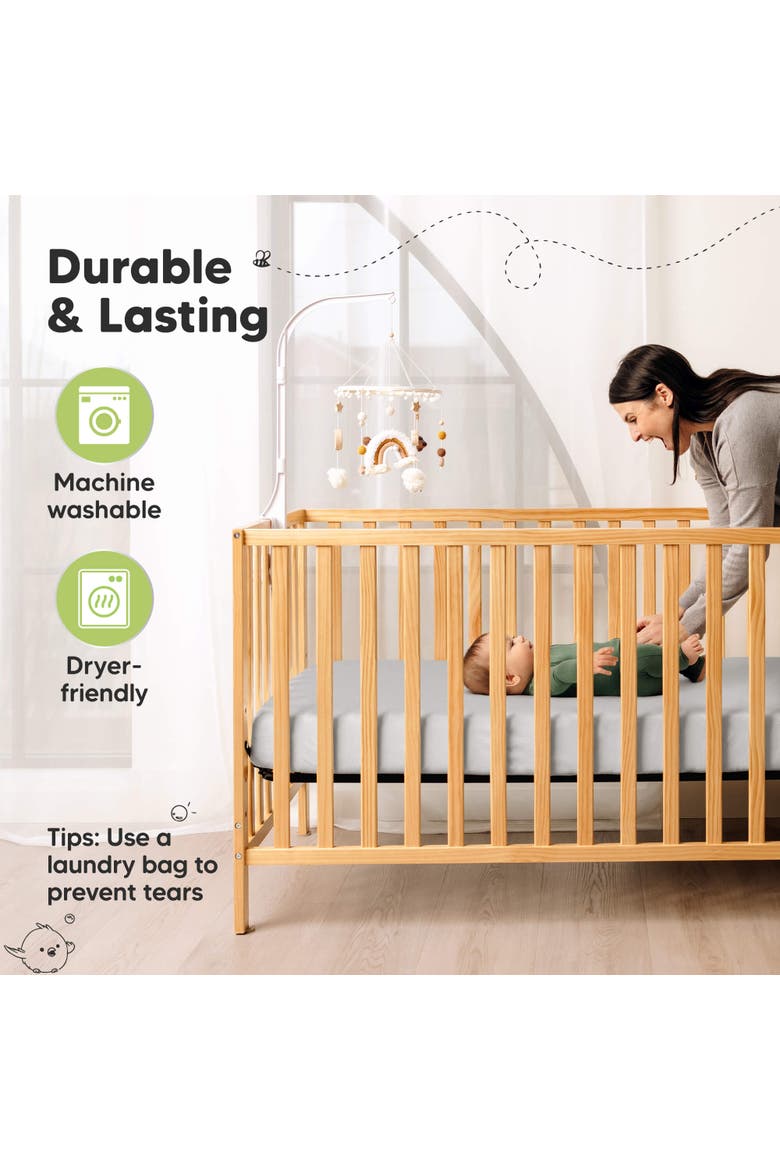 2-Pack Aereo Fitted Crib Sheets, Alternate, color, Pearl Gray