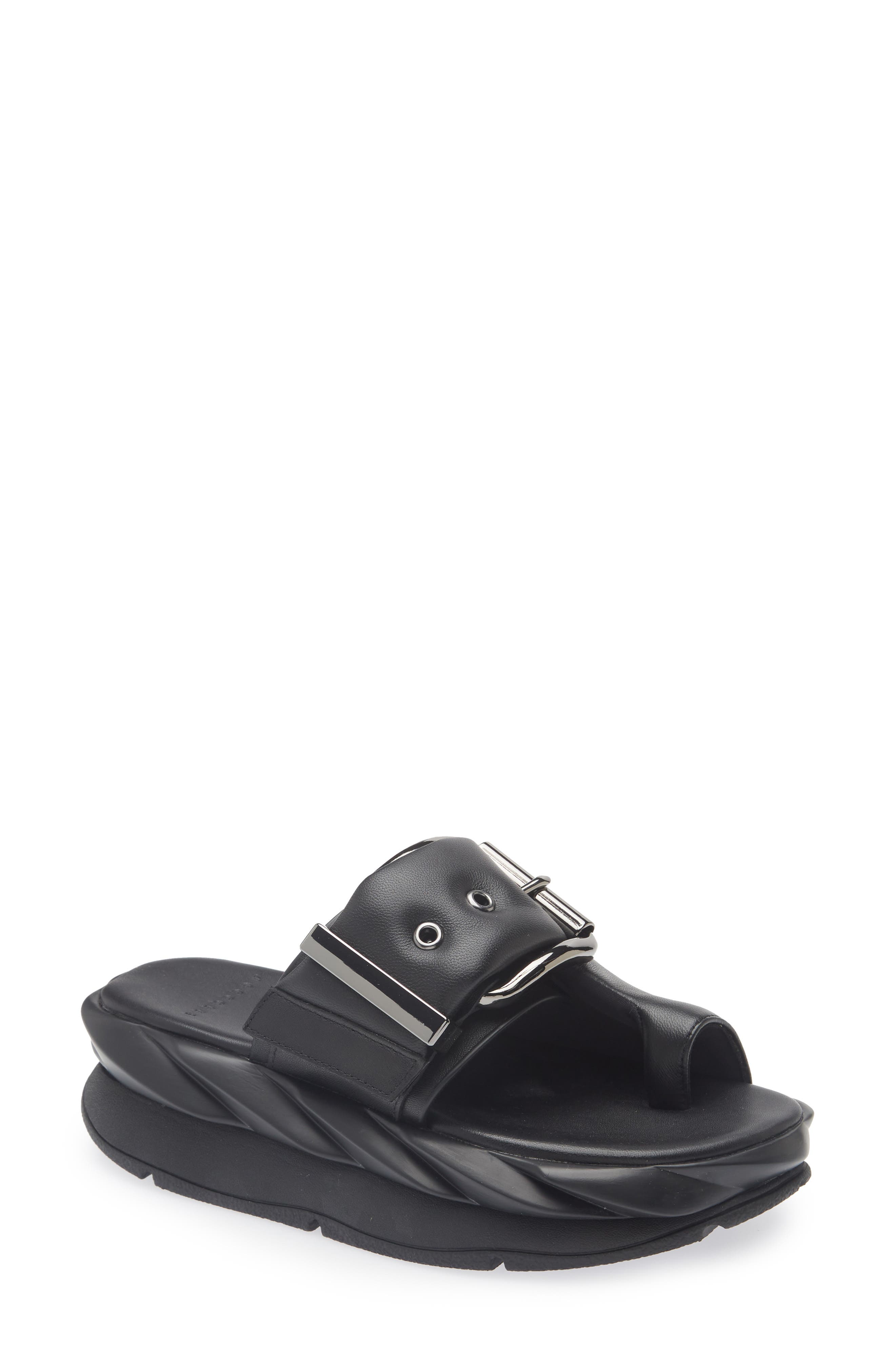 4CCCCEES Mellow Glow Toe Loop Platform Sandal, Main, color, Gun Metal