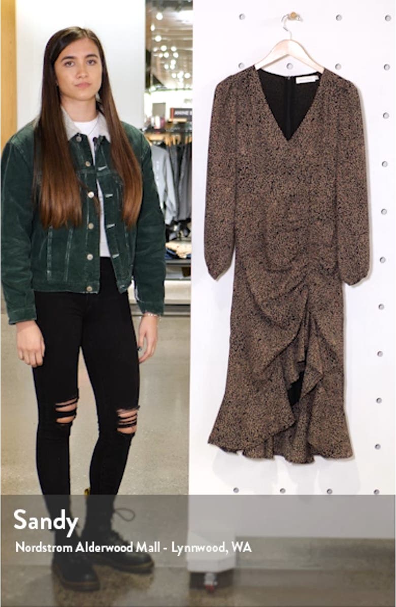 Ruffle Long Sleeve High/Low Midi Dress, sales video thumbnail