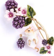 Bill Skinner Studio Blackberry & Mouse Brooch