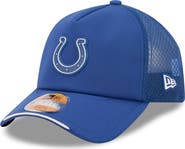 New Era Men's New Era Royal Indianapolis Colts 2026 Sideline Apex 9FORTY Adjustable Trucker Hat
