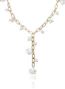 Ettika Faux Pearl Shaker Lariat Necklace