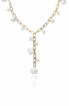 Ettika Faux Pearl Shaker Lariat Necklace