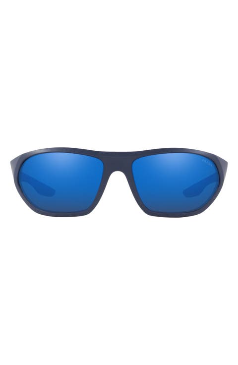 66mm Wrap Mirror Sunglasses