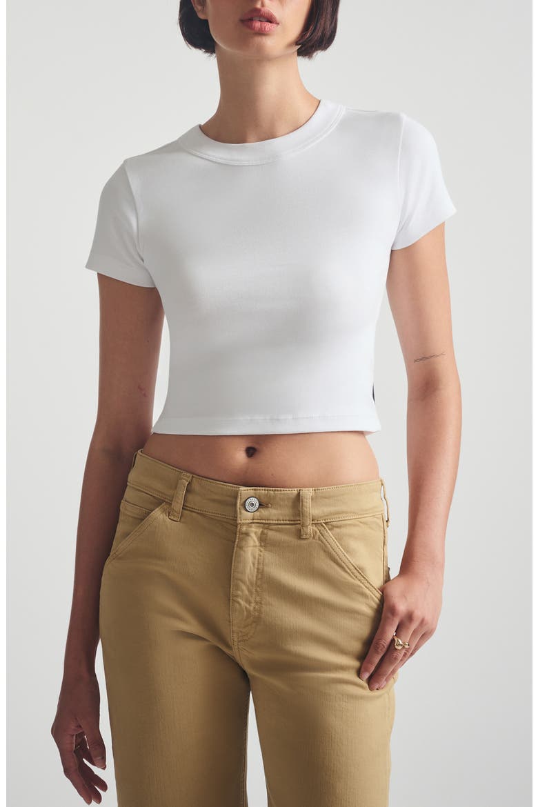 Crop Rib T-Shirt, Main, color, WHITE