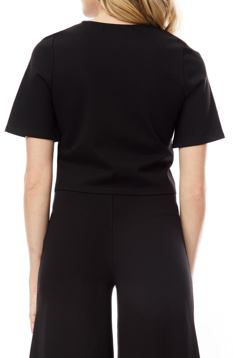 BY DESIGN Juliette Short Sleeve Ponte T-Shirt, Alternate, color, Black