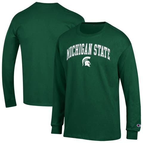 Men's Champion  Green Michigan State Spartans Arch Over Logo Long Sleeve T-Shirt