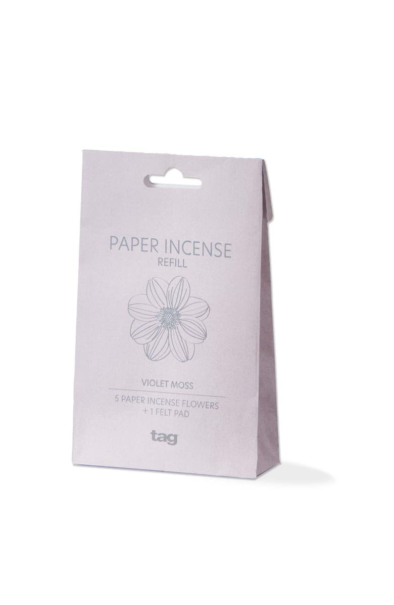 tag Violet Moss Paper Incense Refills Set of Five Ivory Fragrance, Main, color, Beige
