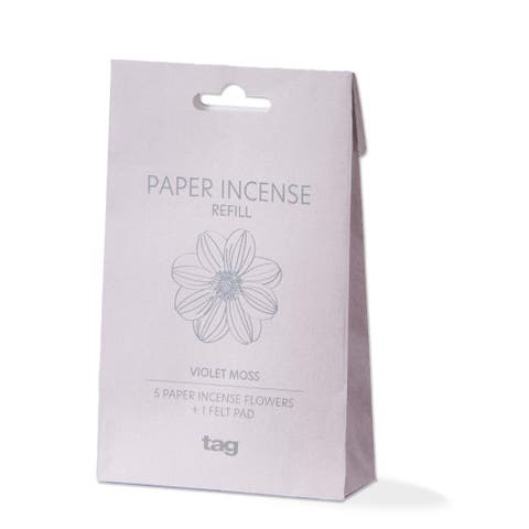 Violet Moss Paper Incense Refills Set of Five Ivory Fragrance