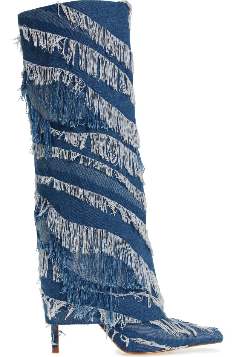 AZALEA WANG Fisher Denim Boot, Alternate, color,