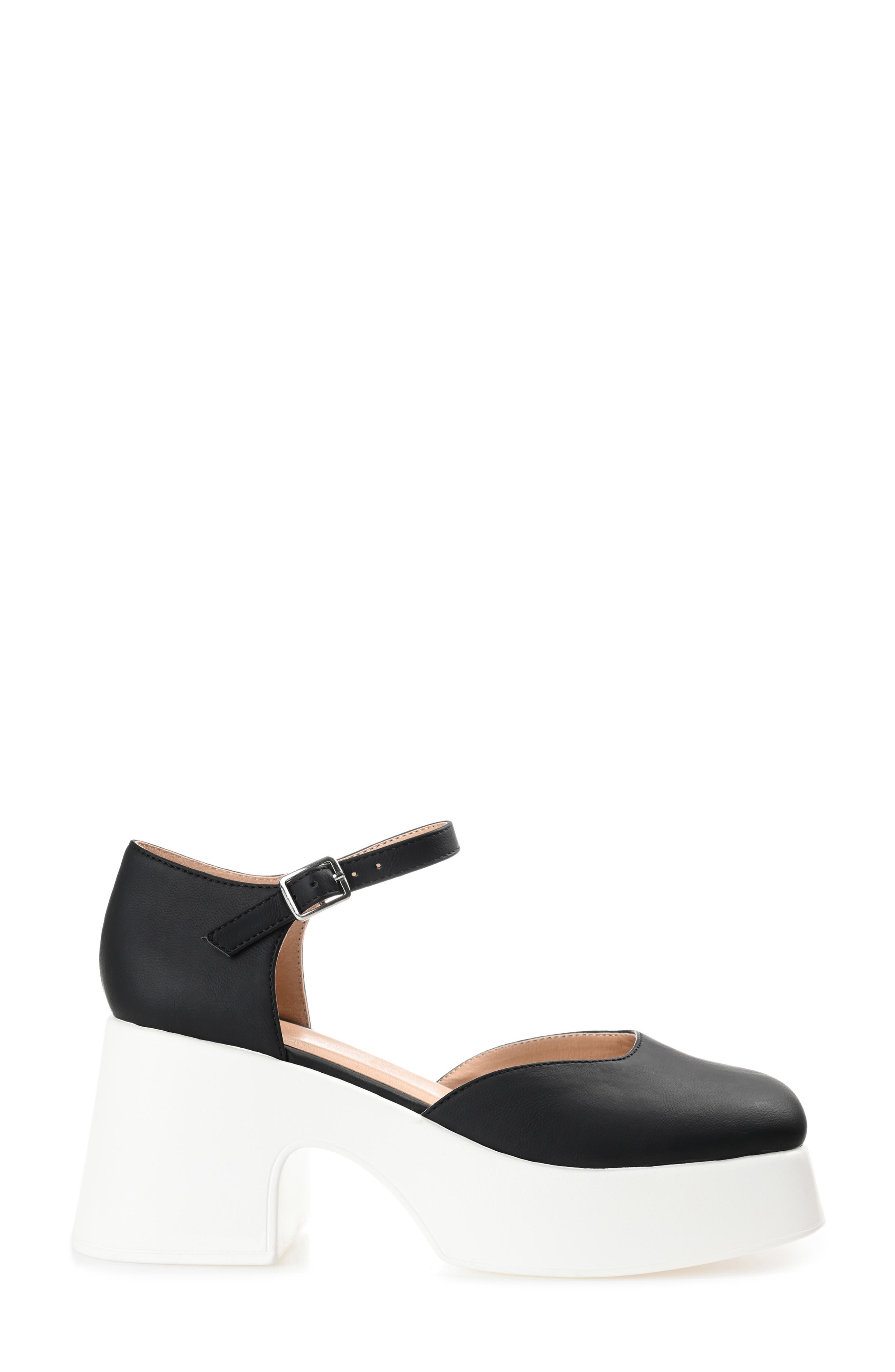 Journee Collection Lizza Platform Pump, Alternate, color, Black