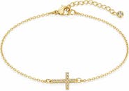 Donatello Gian Gold-Tone Pave Cross Chain Bracelet