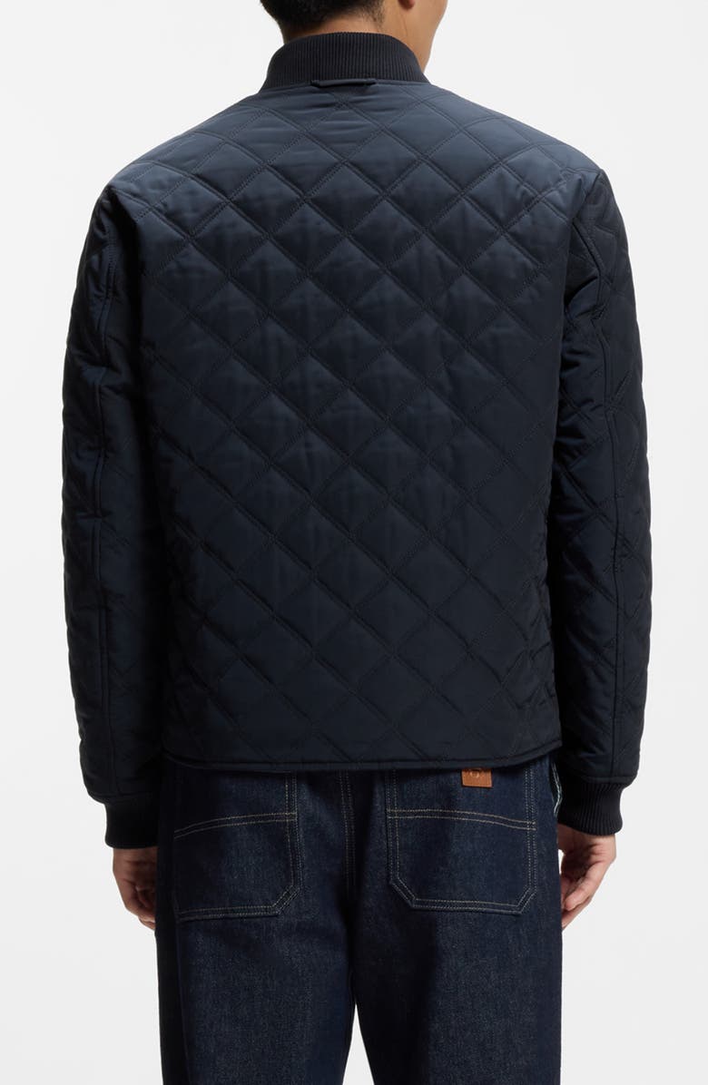 BOSS Corle Quilted Water Repellent Reversible Bomber Jacket, Alternate, color, Dark Blue