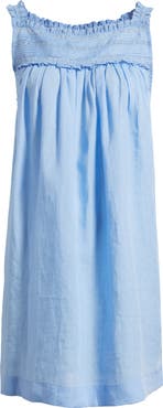 DÔEN Bea Pleat & Lace Detail Ramie Minidress