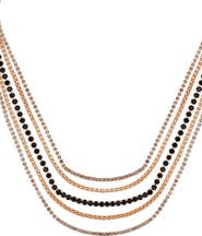 Vince Camuto Crystal Layered Chain Necklace