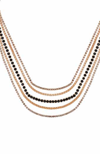 Vince Camuto Crystal Layered Chain Necklace