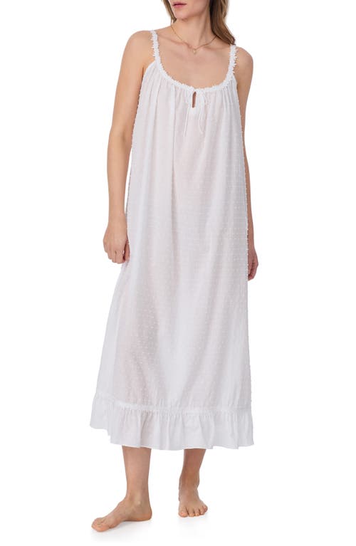 EILEEN WEST EILEEN WEST SWISS DOT STRAPPY LONG COTTON BALLET NIGHTGOWN