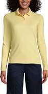 Lands' End School Uniform  Long Sleeve Feminine Fit Interlock Polo Shirt