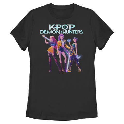 Women's KPop Demon Hunters Girls Group Shot  Graphic T-Shirt