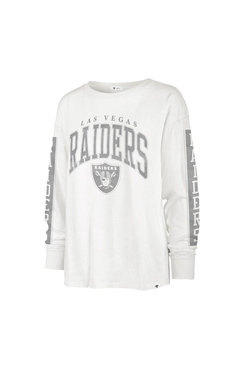 Women's '47 White Las Vegas Raiders Statement Long Sleeve T-Shirt, Alternate, color, White