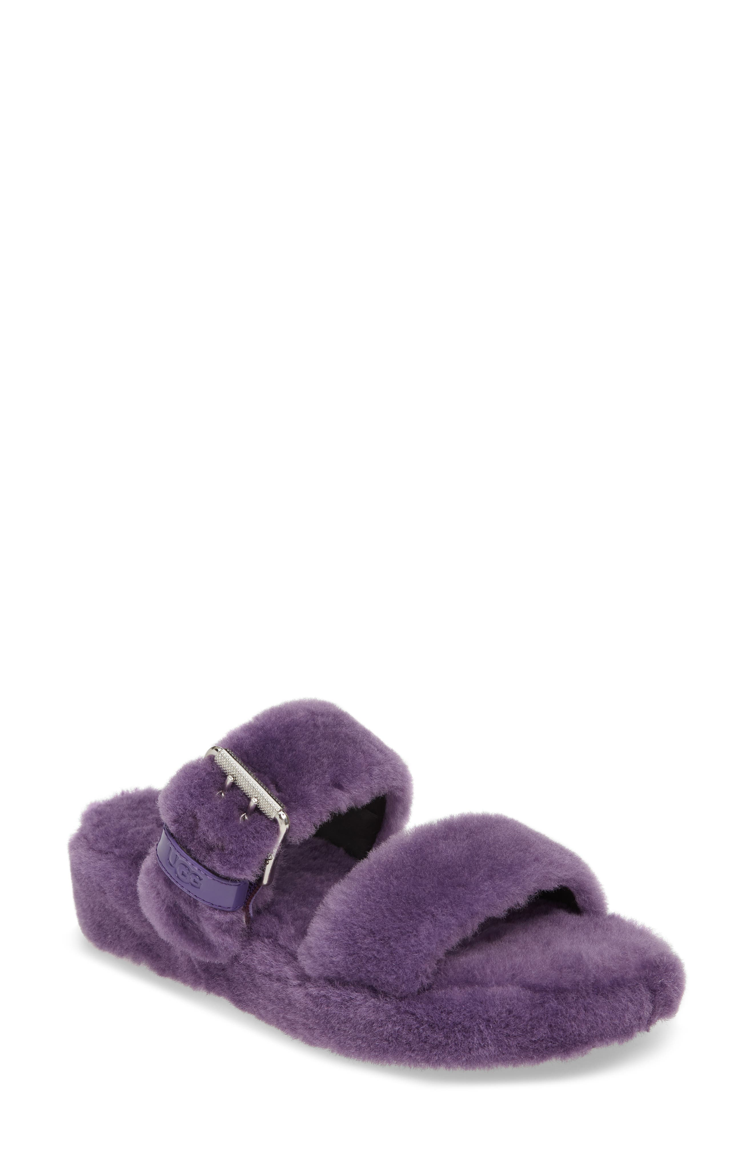 UGG<sup>®</sup> Fuzz Yeah Genuine Shearling Slide, Main, color, 