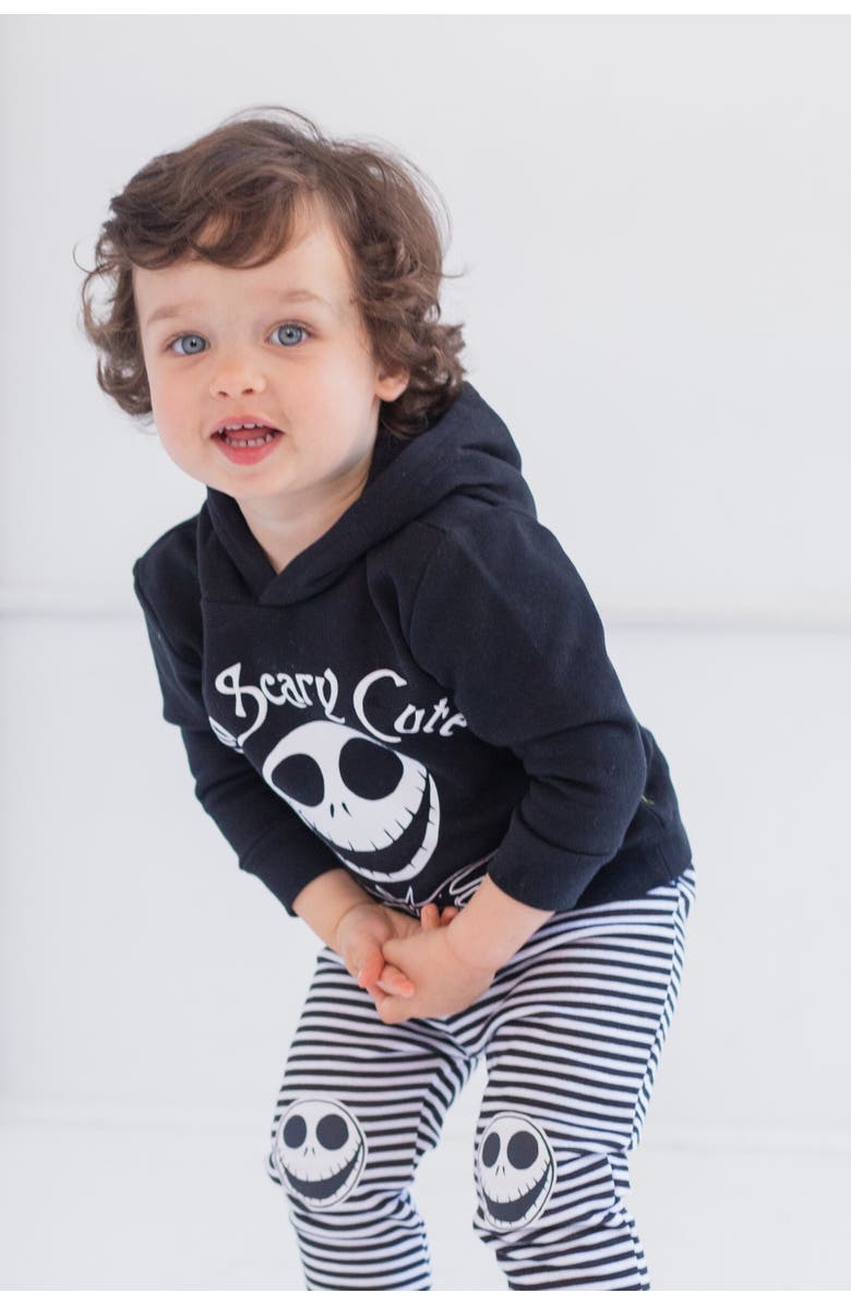 Disney Jack Skellington Nightmare Before Christmas Fleece Hoodie & Pants Set, Alternate, color, Black