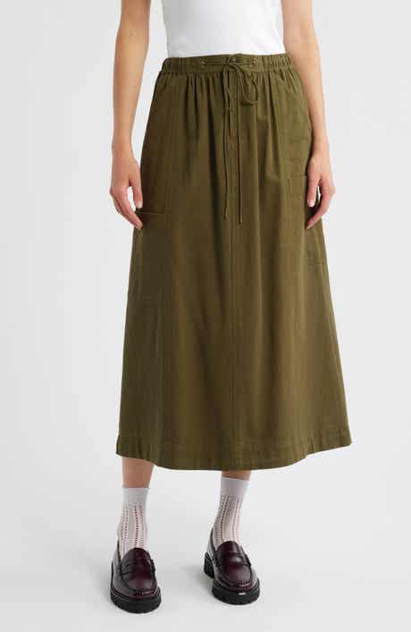 Damson Madder Vika Utility Organic Cotton Midi Skirt