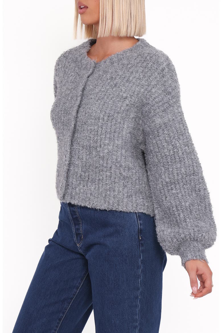 Albertine Bouclé Crop Cardigan, Alternate, color, GREY