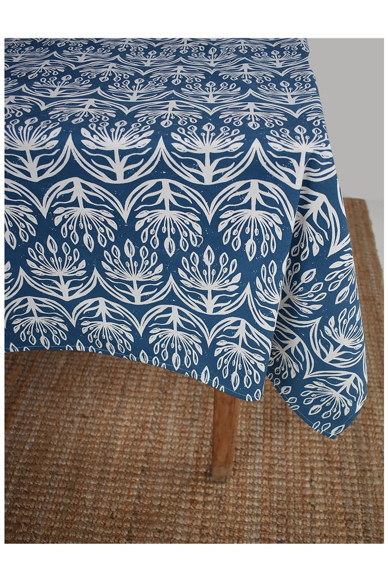 Botanical Tablecloth, Alternate, color, INDIGO