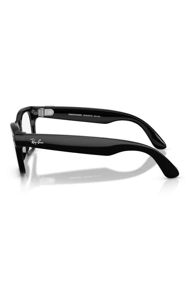 Meta Wayfarer Gen 2 50mm Square AI Sunglasses, Alternate, color, SHINY BLACK TRANSITIONS GREEN