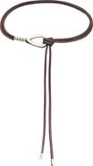 Petit Moments Chrome Faux Leather Tie Belt