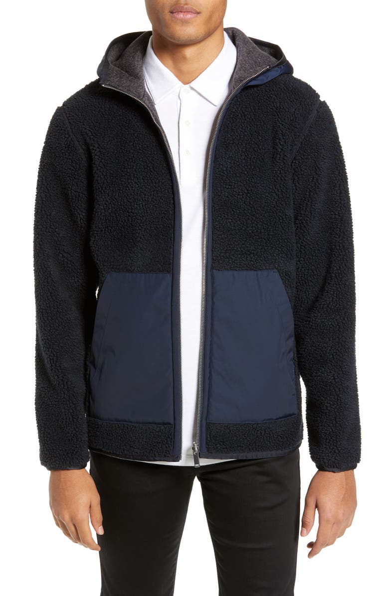 Theory Polar Fleece Reversible Zip Hoodie, Main, color,