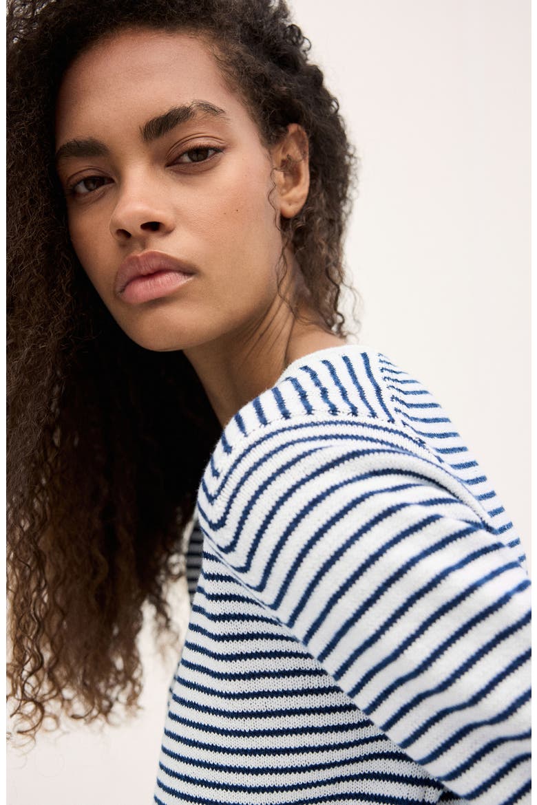Stripe Sweater, Alternate, color, NAVY