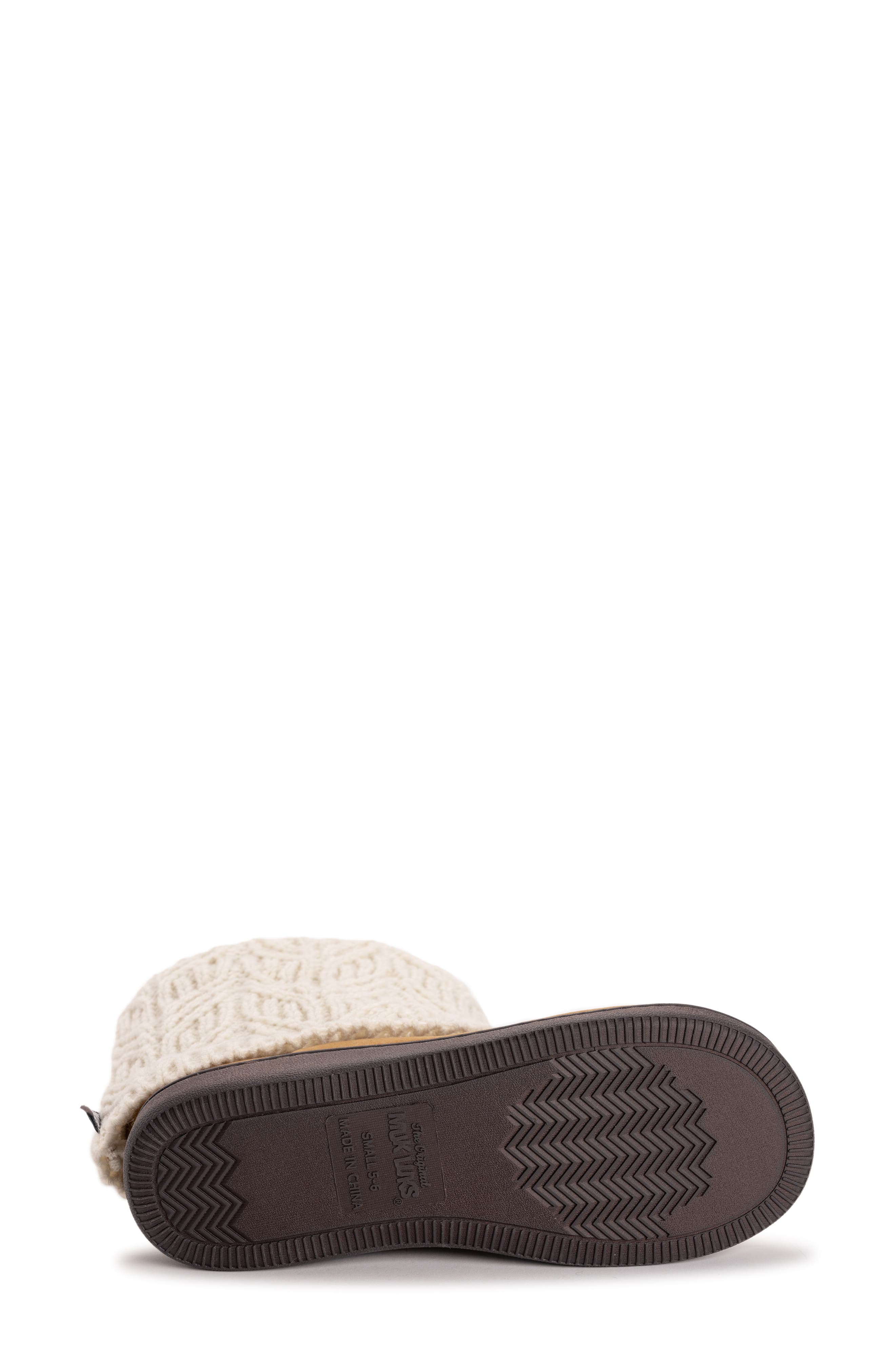 Raquel Faux Fur Lined Indoor/Outdoor Bootie Slipper, Alternate, color, IVORY RIBBED/ CAMEL