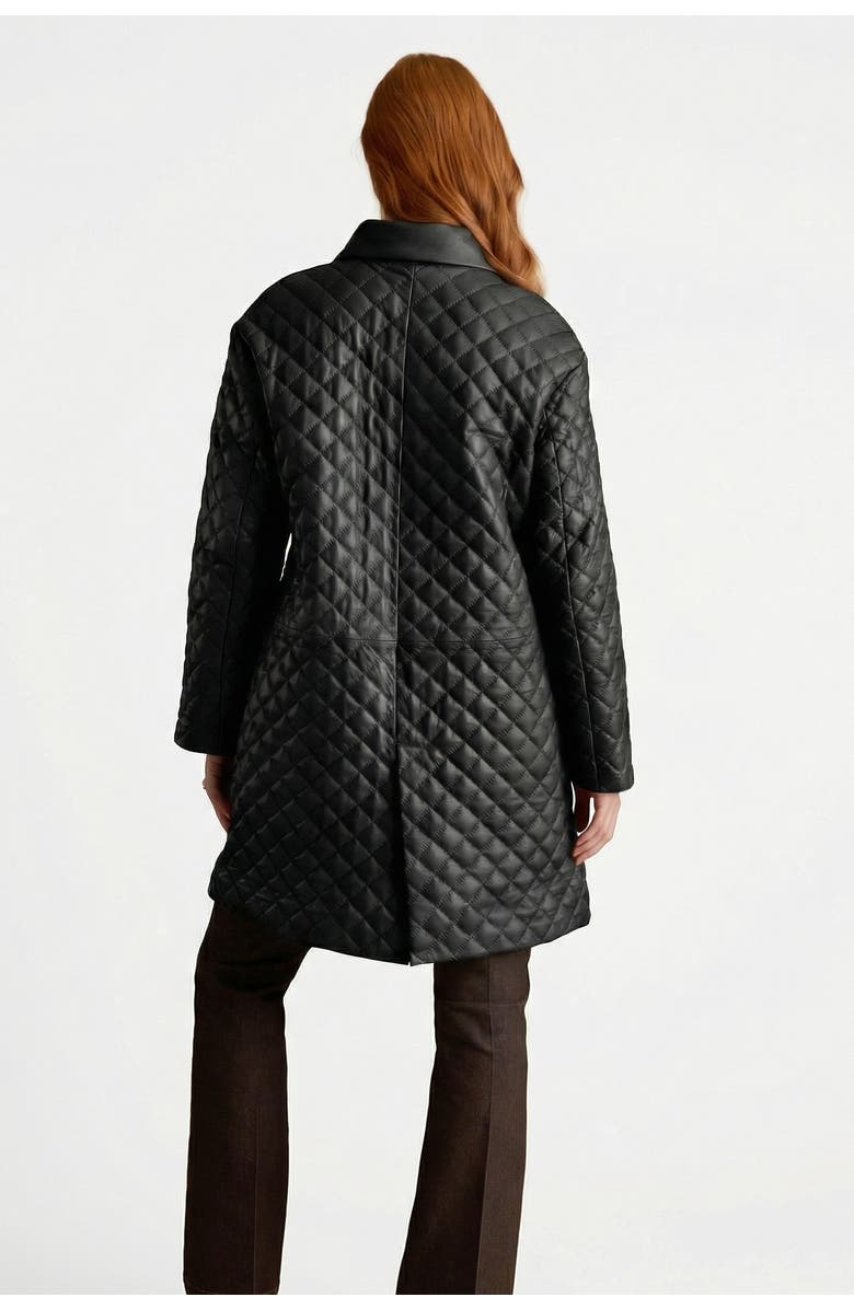 FURNIQ UK LLC Holland Quilted Leather Coat, Alternate, color, Black