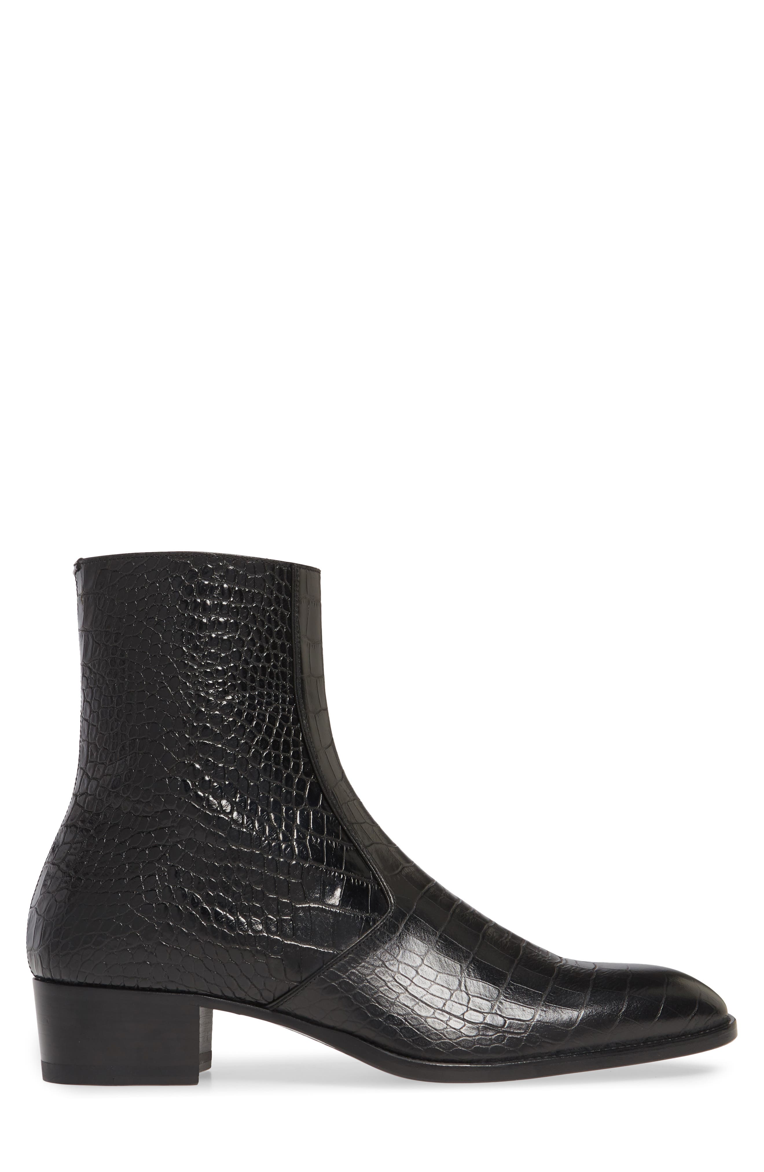 Wyatt Zip Boot, Alternate, color, BLACK LEATHER