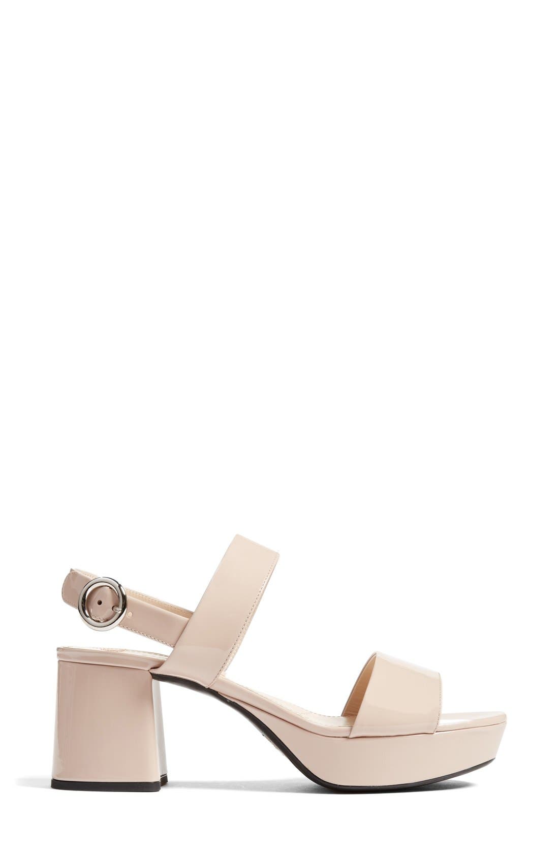 Slingback Platform Sandal, Alternate, color, NUDE