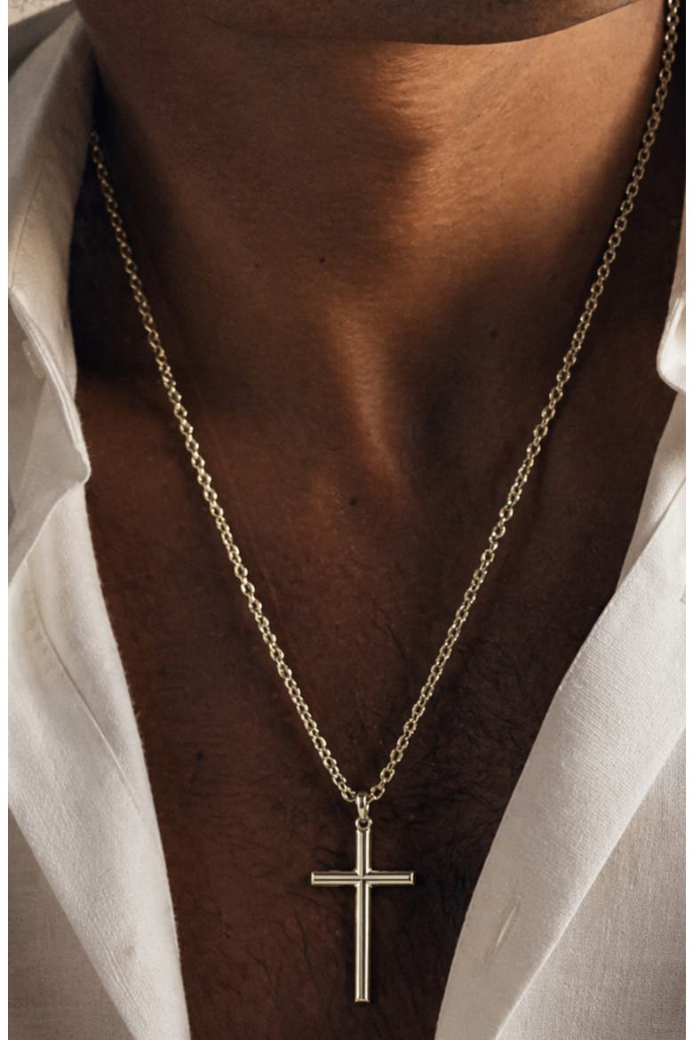 Men's Cross Pendant Necklace, Alternate, color, SILVER