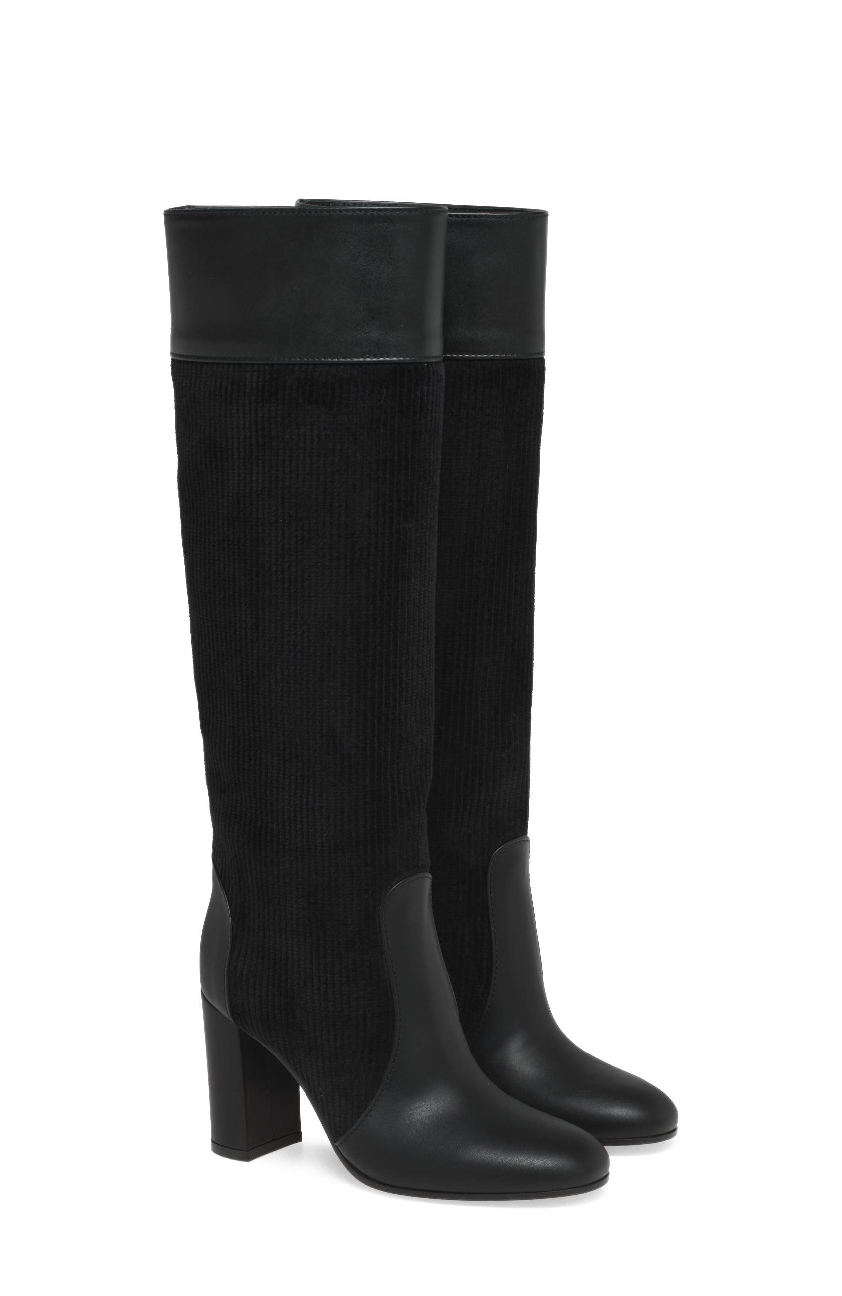 Sheffield Boots, Alternate, color, Black Calf and Fabric