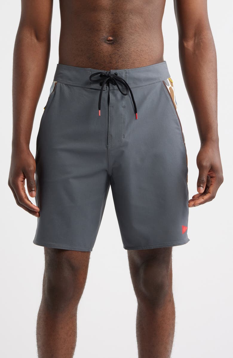 Florence F1 Airtex Gamma Water Repellent Board Shorts, Main, color, Charcoal