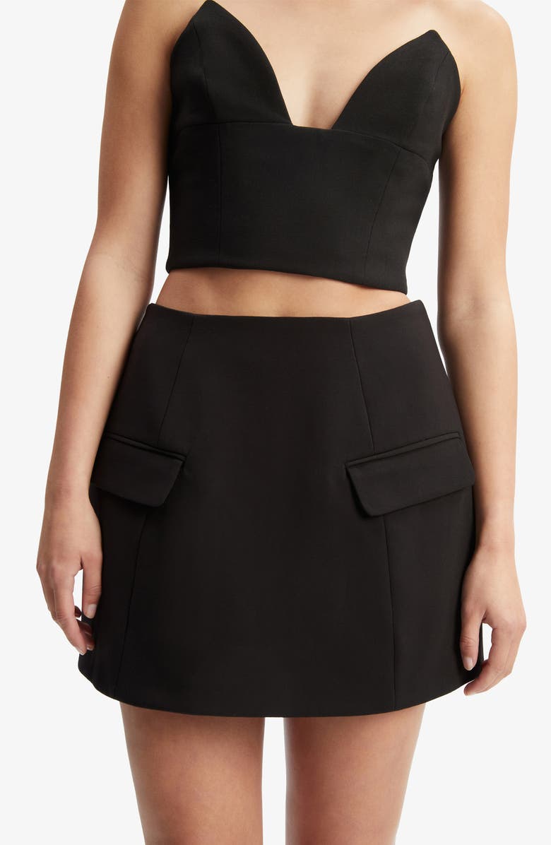 Bardot Delphi Balloon Miniskirt, Alternate, color, Black