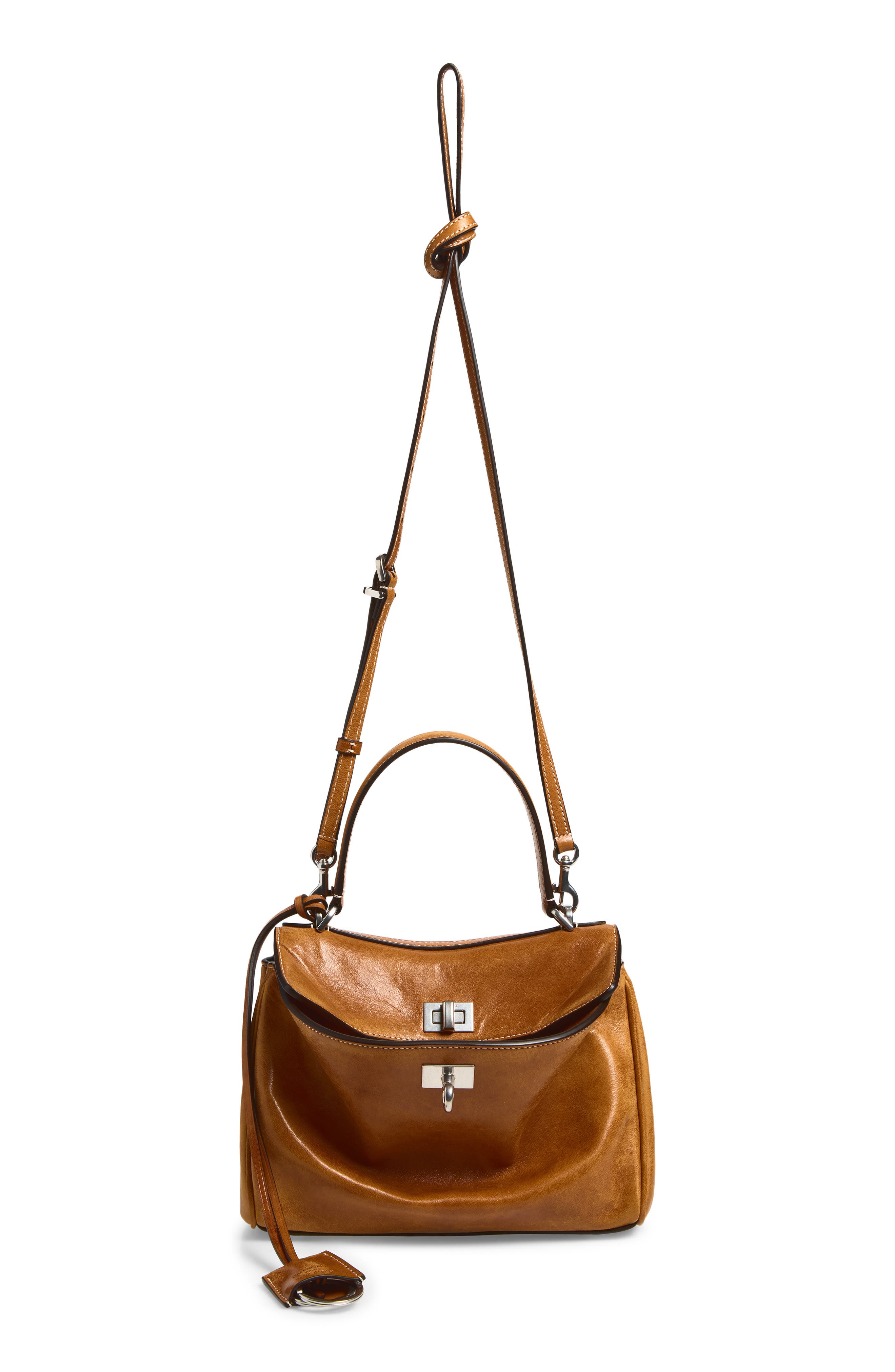 Mini Rodeo Lambskin Leather Top Handle Bag, Alternate, color, TAN COWBOY