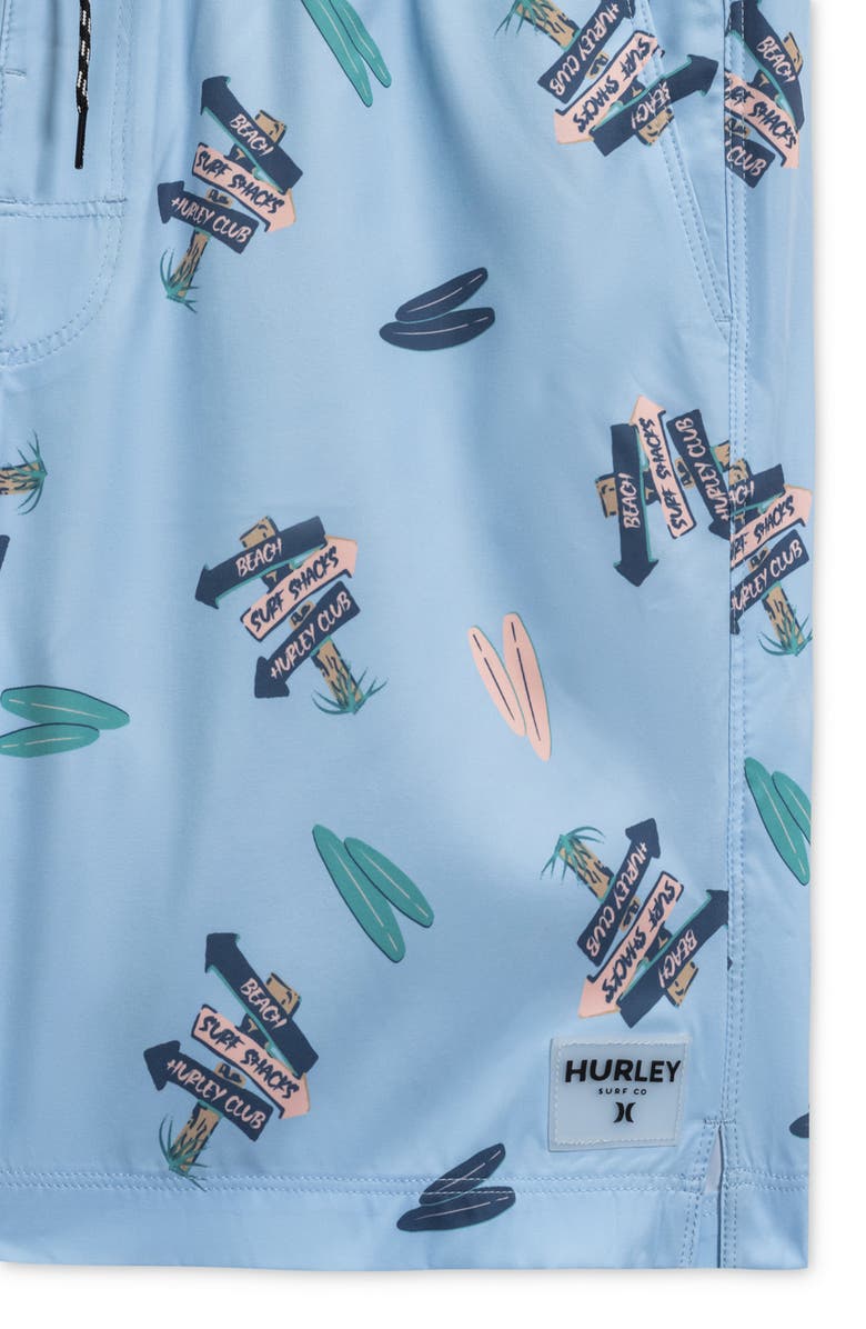 Hurley Roadsign Volley Swim Trunks, Alternate, color, Mystic Blue