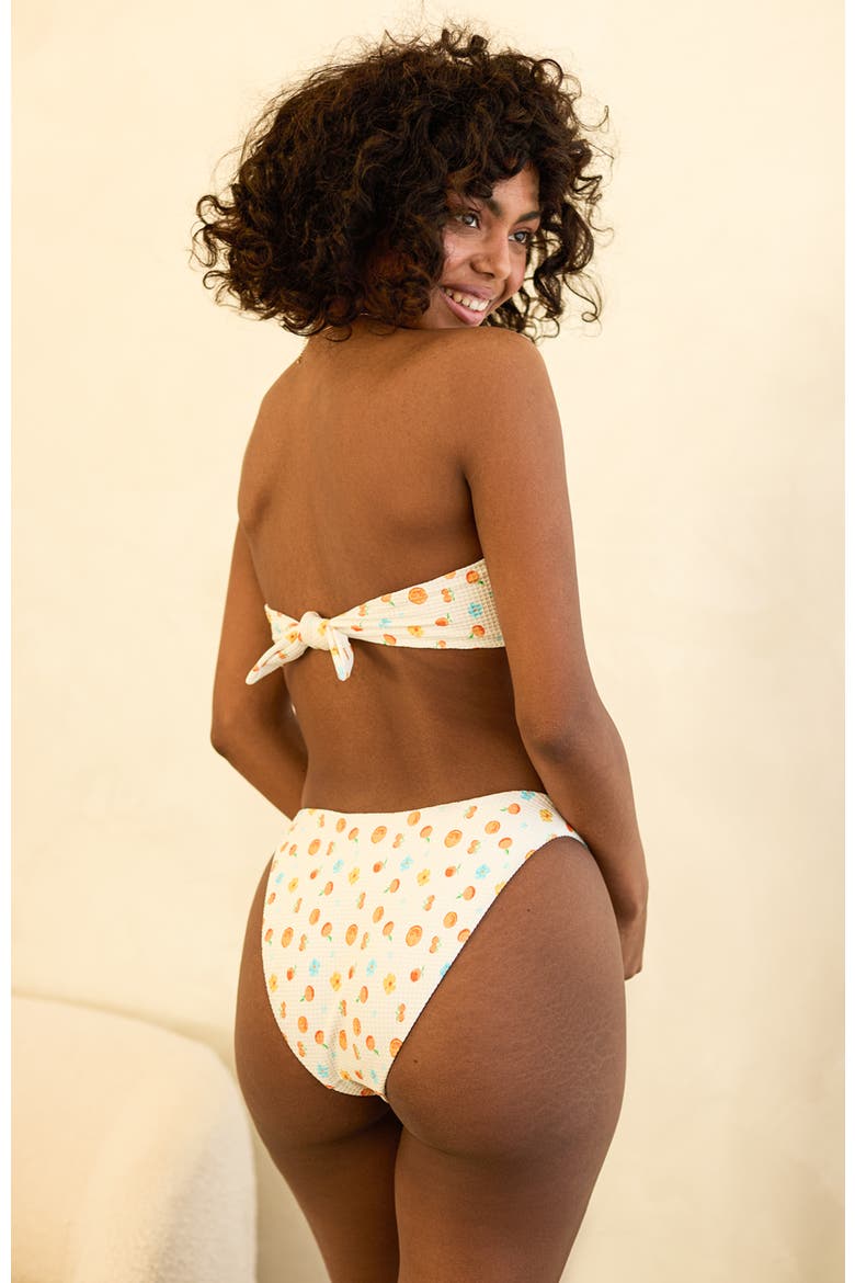 Lotus Bandeau Bikini Top, Alternate, color, Clementine
