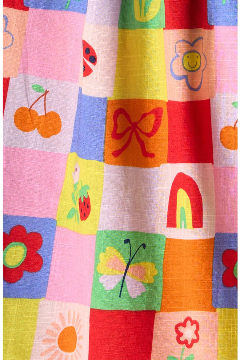 Kids' Rainbow Check Frill Dress, Alternate, color, PINK